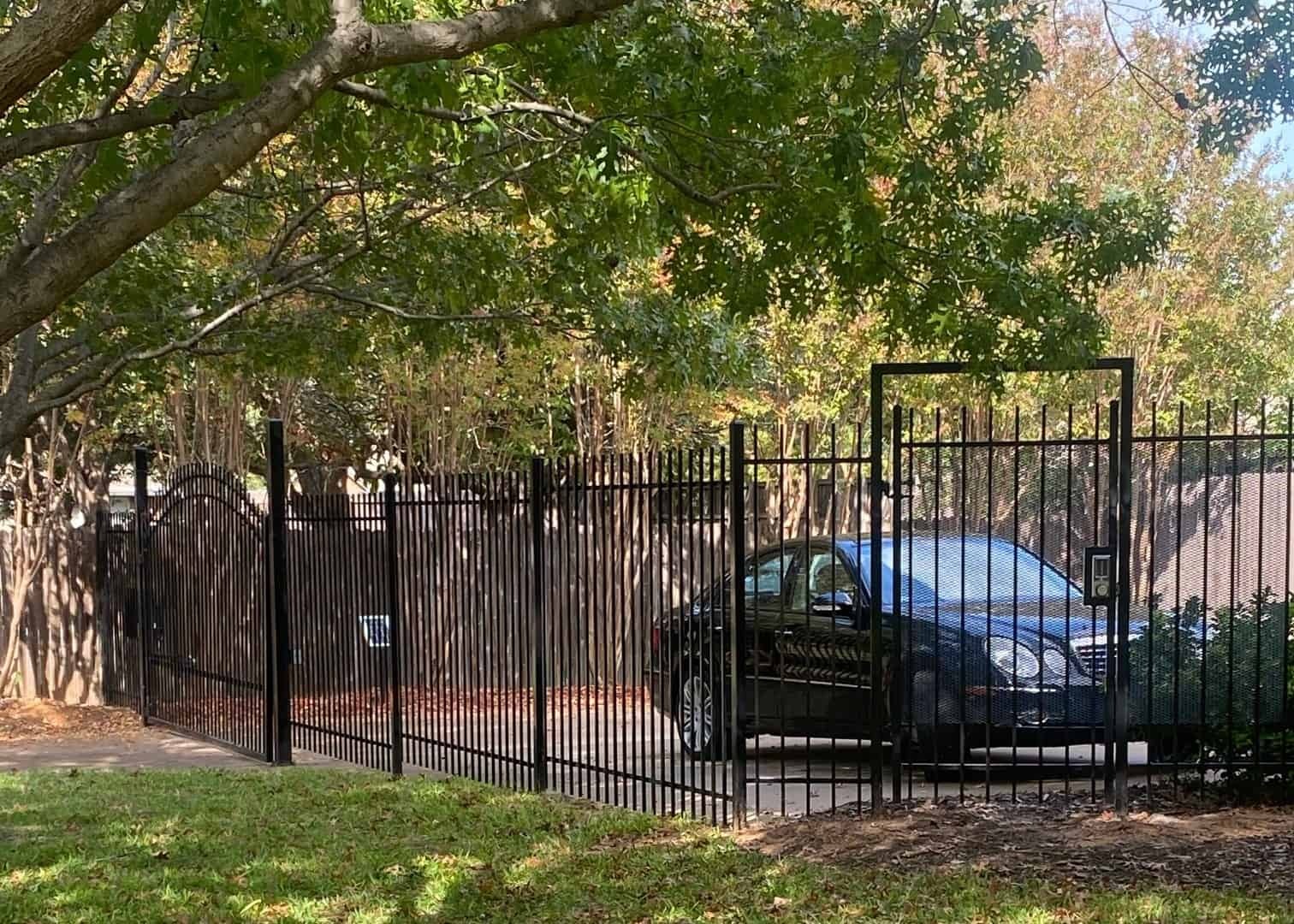 Two-panel steel driveway gate