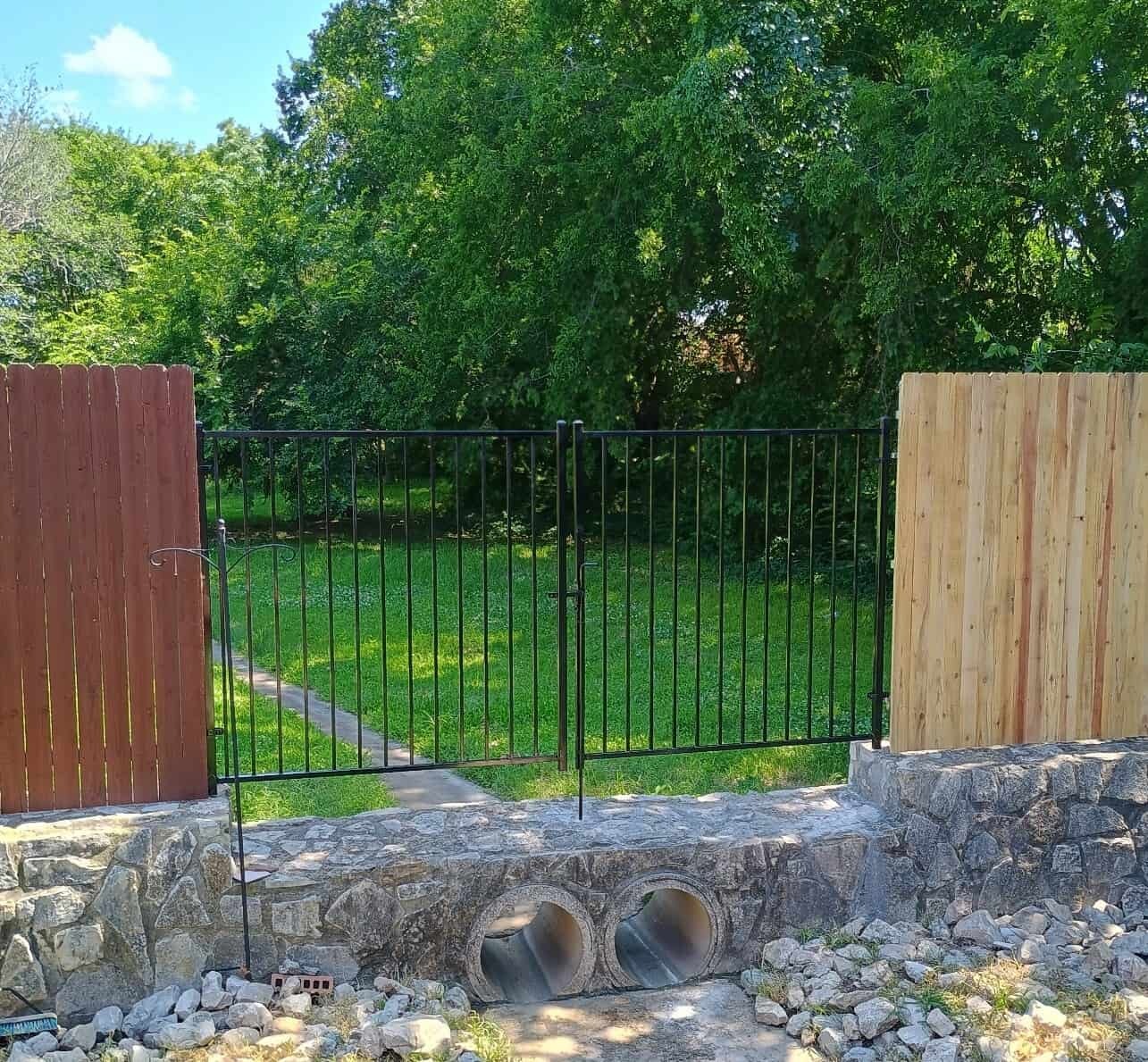Wrought iron perimeter fencing